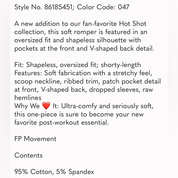 NWOT FP MOVEMENT HOT SHOT TEE ROMPER - Picture 3 of 3